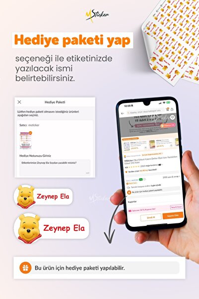 MSticker Okul Etiketi Kalem Defter isimli Etiket Isim Yazılabilen Peri Kızları - 190 Adet Özel Tasarım