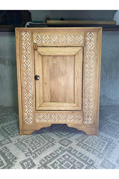 Home Ahşap Oyma İkili Komodin