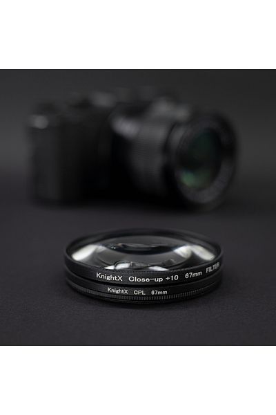 KnightX CPL Set, Macro Close-Up +10, Enthusiast Duo, 49mm + Case & Cloth GIFT