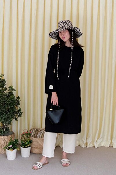 Ceylan Otantik Black Long Body Tunic