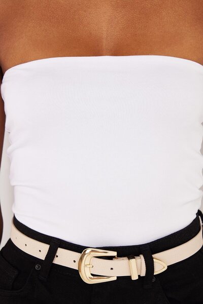 Tudors Women's Slim Fit Slim Fit Strapless White Body