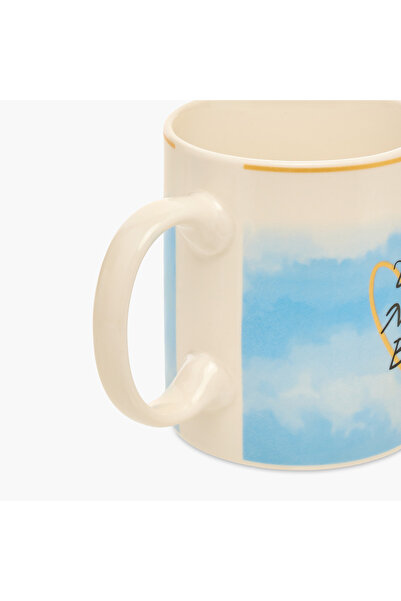 Lifestyle Typograhic Print Bone China Mug with Handle - 320 ml