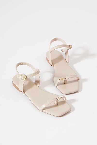 Moda Pie Sandale de damă Vekta Flip Flop cu detaliu de cataramă Piele de piele