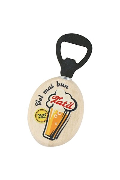 vadrami Deschizător de sticle din oțel inoxidabil și lemn, design „Cel mai bu...