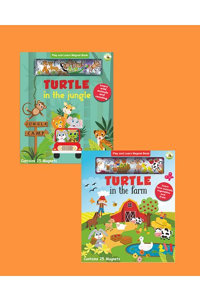 TURTLEKİDS Turtle Kids Play and Learn Magnet Book Series 2 (Jungle-Farm)