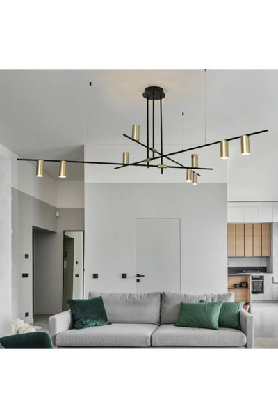 LUXXO Φωτιστικό σώμα Delta, 9xGU10, χρυσό βουρτσισμένο με μαύρο ματ, 140x140x...