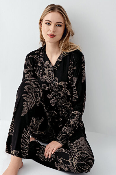 Arnetta Women's Black Shirt Pajamas