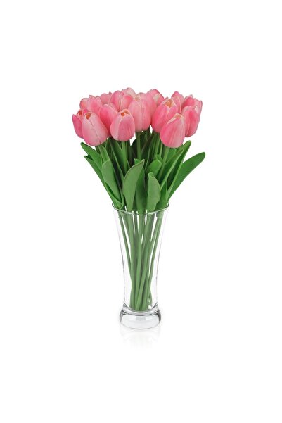 YASİMA 8’li Pembe Islak Lale Ev Dekor Süsü