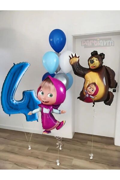 PARTİAVM مجموعة بالونات على شكل دب ماما ودب بلو من عمر 4 سنوات مجموعة بالونات...