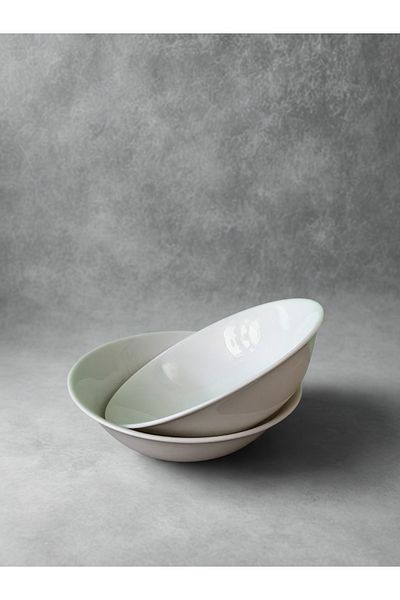 RGS HOMELİFE Large White Ceramic Bowl – 23 cm Width – Serving and Salad Bowl