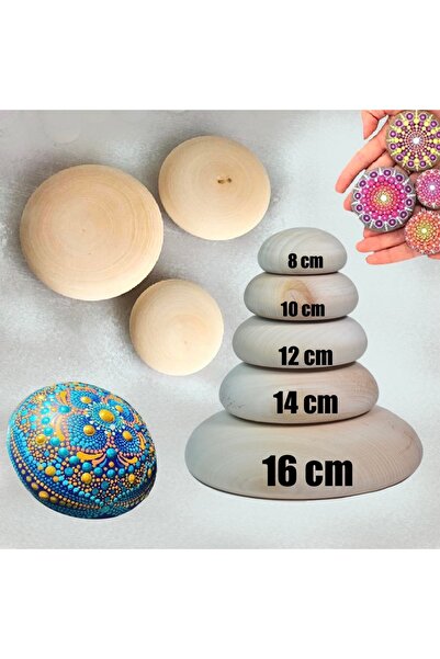 Taş Görünümlü Ahşap 10x10 cm Dot Mandala için Özel Üretim Ahşaplar