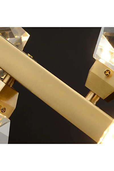 LUXXO Candelabru LED Crystal XXL, 50W, tricolor, corp din aluminiu, abajur din cristal, 95x30x60cm