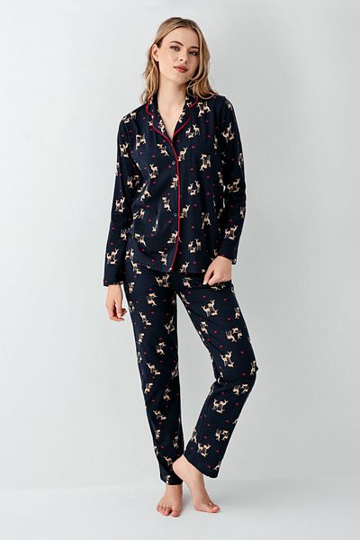 Arnetta Γυναικεία πιτζάμες Navy Blue πουκάμισο