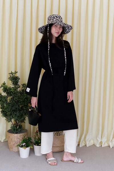 Ceylan Otantik Black Long Body Tunic