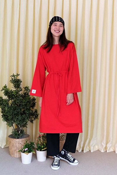 Ceylan Otantik Red Long Body Tunic