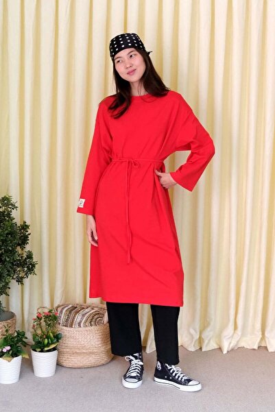 Ceylan Otantik Red Long Body Tunic