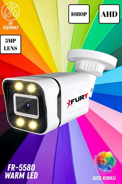 FURY 5mp Lens 1080p 4 x Ultra Led Gece Renkli Full HD Suya Dayanıklı Güvenlik Kamerası