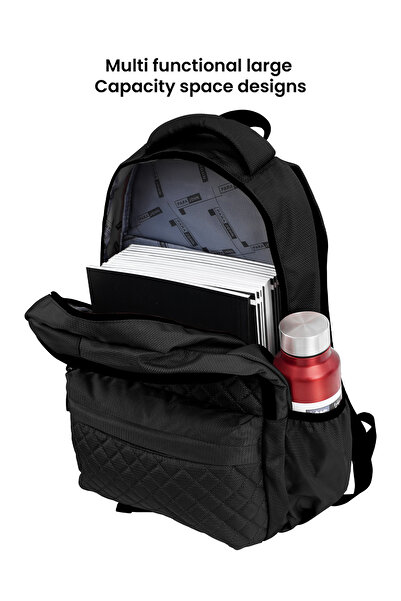 PARAJOHN LUMIPACK Unisex Black Laptop Backpack – 18” Water Resistant Travel Bag, 28L