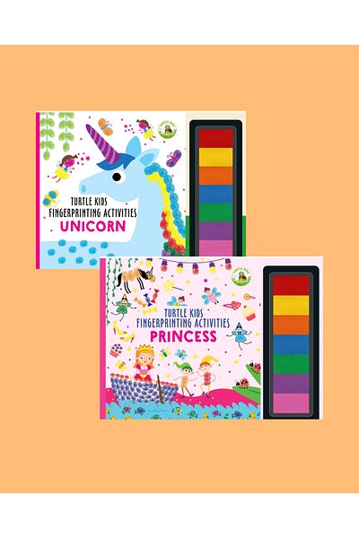 TURTLEKİDS Turtle Kids Fingerprint Activities Series 2 Pack (Unicorn-Princess)