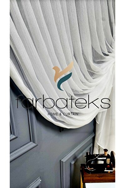 farbateks New Fashion Tulle Double Breasted Theater Echo Tulle Curtain with Thin Stripes