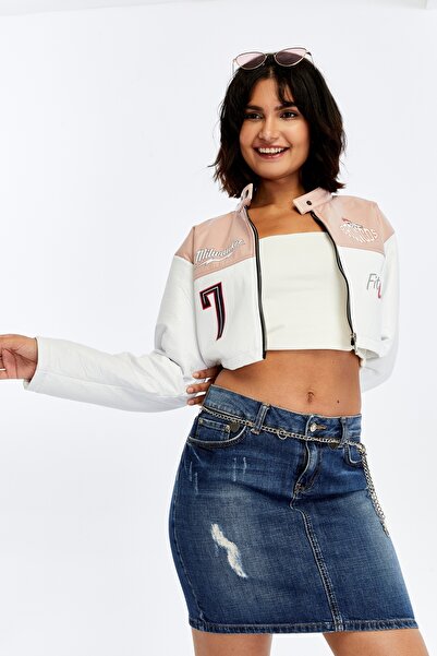 CHOS7N Jachetă din piele puf pentru femei, cu garnitură, design de nișă, originală, ocazională, imprimată, pentru utilizare confortabilă