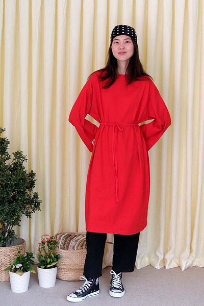 Ceylan Otantik Red Long Body Tunic