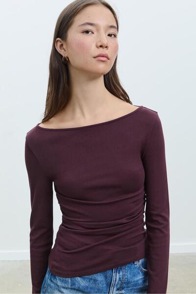 Stradivarius Büzgülü uzun kollu t-shirt