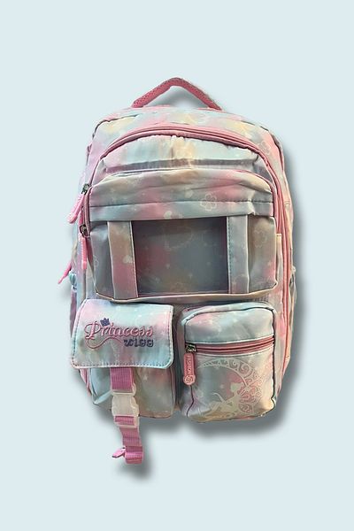 Karakedi Blue Princess Multi-Pocket Patterned School Backpack