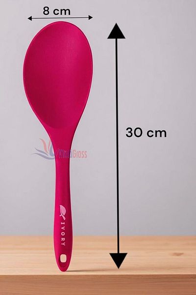 Multiamo Heat Resistant Silicone Colander Ladle Spatula Spoon Set (30-28-22-20 cm) 6 Pieces