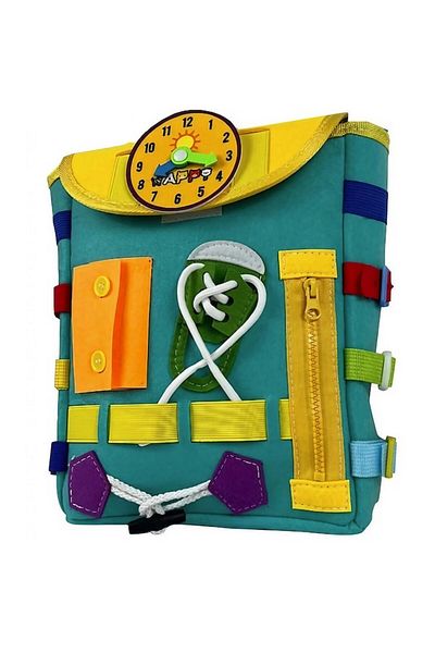 CLICK Montessori Backpack for Children 2-6 Years, Fidget Pop, Buckles and Zippers, Sensory Toys, Learning