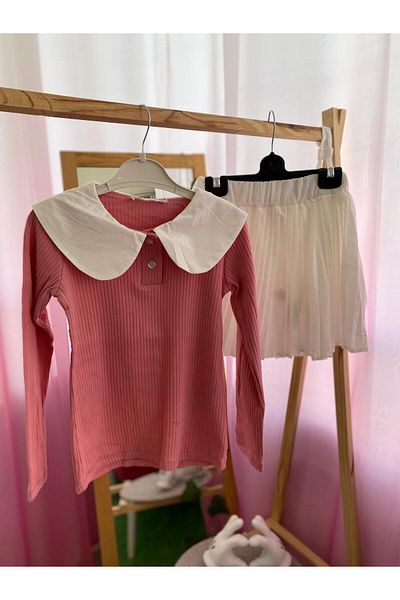 OEM Girl's Long Sleeve Knitwear Baby Collar Set