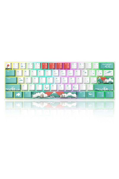Timebox Mechanical Keyboard, 60% Compact, RGB, Ivory White Hot-Swappable Switches, Silent and Portable Desi