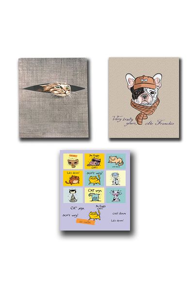 FLY COLOR A5 P.P Cover 40 Sheets Checkered Stitched Patterned Notebook Set