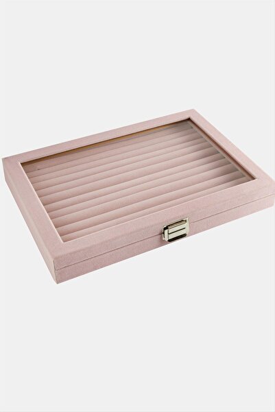 OSENSE حامل حلقة مشبك من قماش أنفورا مع غطاء زجاجي مقاس 24*34 سم