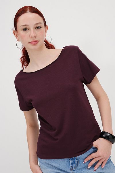 Addax Tricou de bază cu decolteu barcă P1805