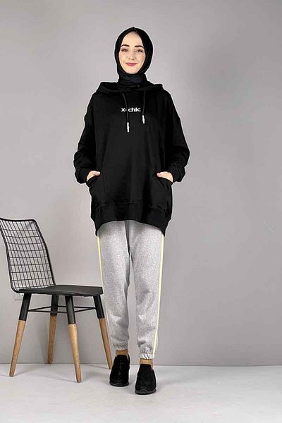 Skygo Stripe Detailed Sweatpants Gray Yellow