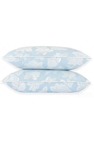 Boema Home Deco Set 2 perne cu puf si pana de gasca, nivel de fermitate foarte ridicat, 1800 g, 50x70 cm, Albastru