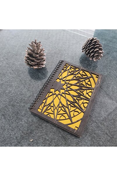 SUN LAZER Mandora – Ahşap Kapaklı Mandala Defteri- Spiral Ciltli A5 Defter