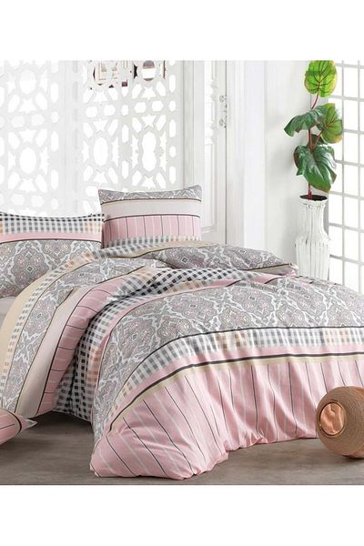 The Ecosse Sheet Elastic Single Duvet Cover Set-Ares Powder