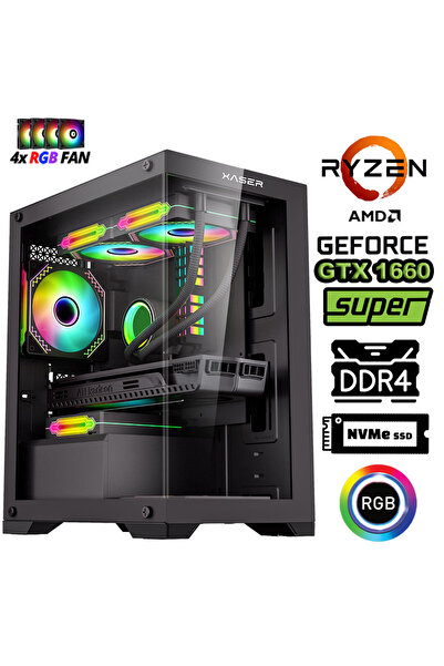 XASER Blood x110 Ryzen 7 5700x 16GB Ram 512GB M.2 SSD 6GB GTX1660 Super Masaü...