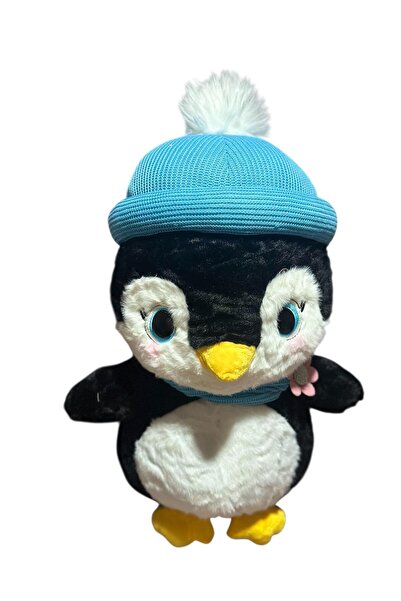 onestophub Peluş Penguen Oyuncak Bere & Atkılı Sevimli Ayıcık 45 Cm