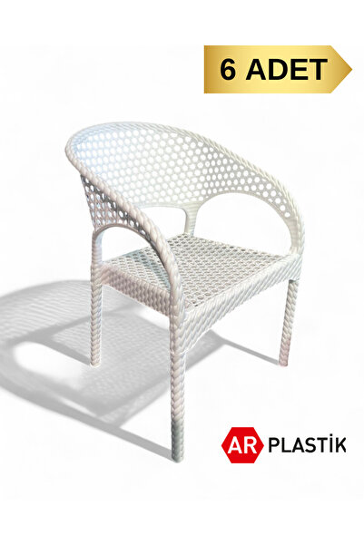 AR PLASTİK Örgü Regnum Bahçe Sandalyesi 6 ADET, Bahçe Koltuğu, Balkon Sandaly...