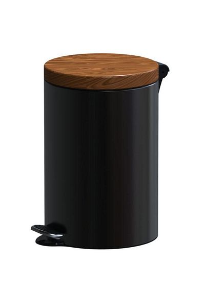Studio Casa Cos de gunoi cu pedala Studio Casa, Metal, 12L, Negru/Wood