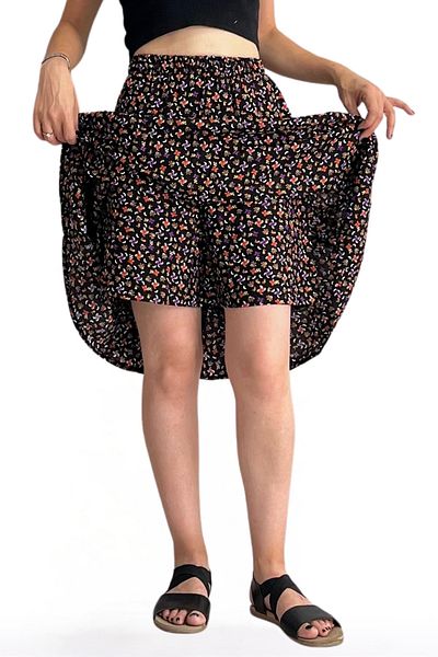 BNZ TEKSTİL Viscose Fabric Women's Midi Shorts Skirt