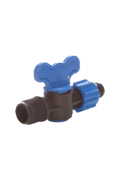 flores Set of 10 x Plastic tap for drip pipe with thread and nut, No. 7645, 20 mm x 3/4" FE