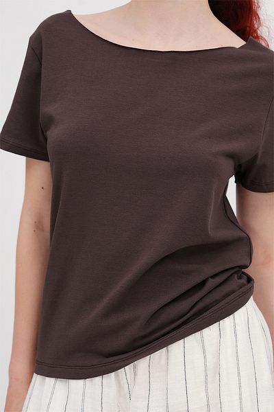 Addax Tricou de bază cu decolteu barcă P1805