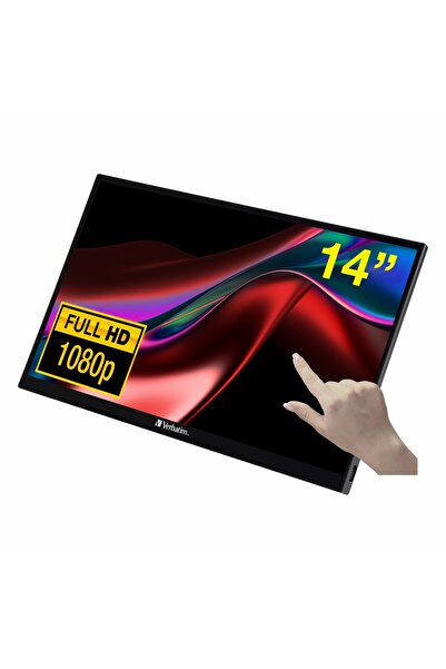 Verbatim PMT-14 14" 60Hz 6Ms HDMI+USB-C HDR FullHD FreeSync IPS Taşınabilir Dokunmatik Monitör