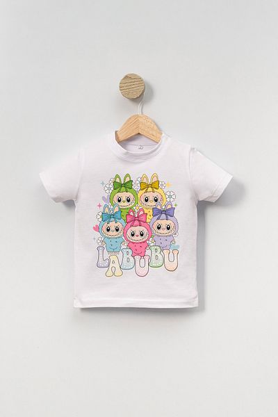 Riffy Baby Character Printed Crew Neck Unisex Kids Tshirt