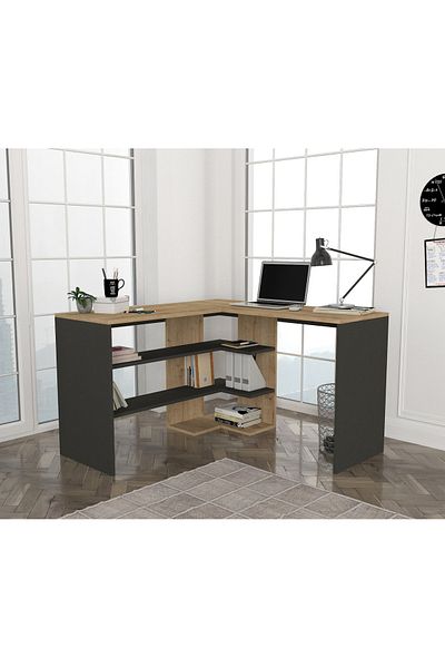 UnicUtil Multifunctional Desk, Modern Workspace, UnicUtil, 120 x 45 x 73.8 cm, Bardolino-Anthracite, UUDESK05
