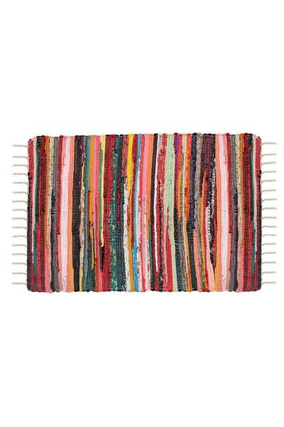 TOPI TOY Multicolored rug, rustic, 100x70 cm, with fringes